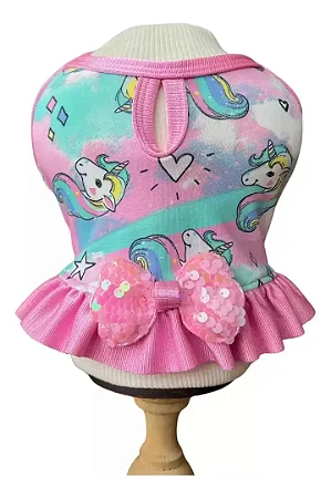 Cropped Para Cães e Gatos Unicórnio Malloo – Tamanho PP