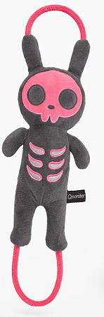 QMONSTER Puxa Corda Coelho Shock Cinza e Rosa I Petta
