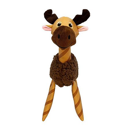 Brinquedo para Cachorro KONG Floofs Shakers Alce Médio com Apito e Som – Diversão Interativa para Cães