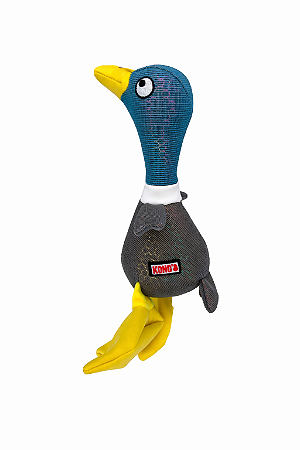 Brinquedo para Cachorro KONG Shakers Shimmy Pato: Médio com Apito – Ideal para Chacoalhar e Buscar