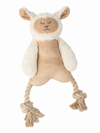 Brinquedo para Cachorro Ovelha de Pelúcia com Corda e Apito Sonhadores 34cm