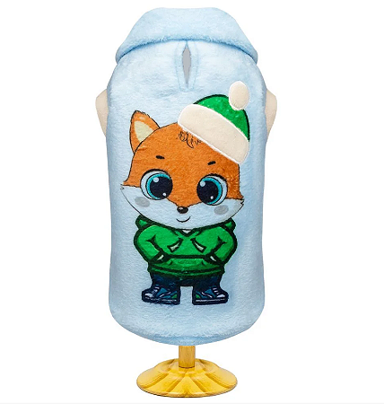 Casaco Alegria Azul para Cães Pequenos | Fleece Macio, Conforto e Estilo 💙🦊