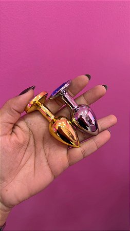 Plug Anal Pequeno Em Aço Com Pedra