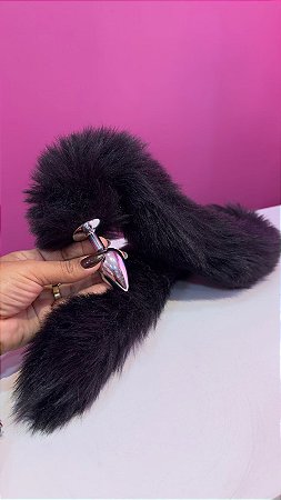 Plug Anal Less P.M.G Cromado Com Rabo Hard