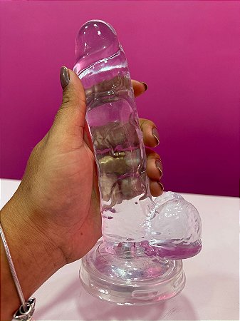 prótese transparente com led 14cm