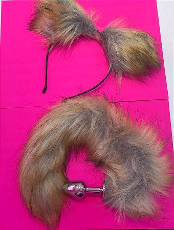 Kit Sensual Rabo De Raposa Com Tiara Mega Import