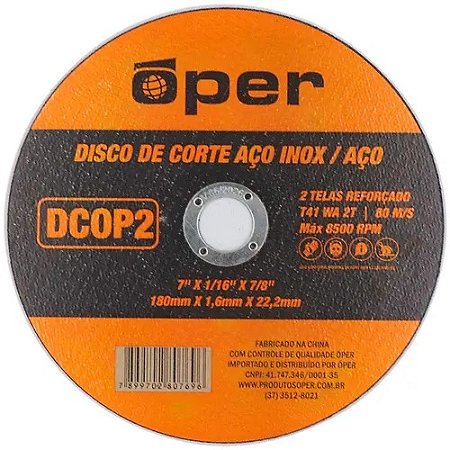 DISCO DE AÇO INOX 4.1/2 MM