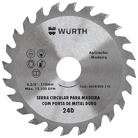 DISCO DE SERRA TCTW-MAX WURT 7.14 24 DENTES