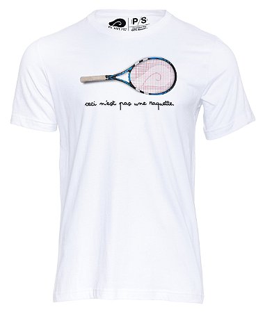 Camiseta para Tenista: René Magritte. (Produto On Demand, com estampa digital, frente).