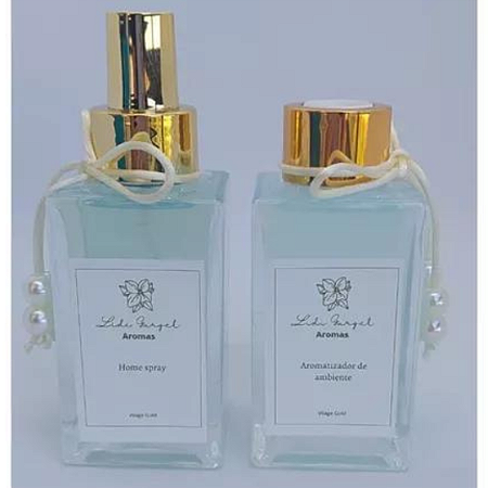 Difusor Aromatizador Varetas 120ml + Home Spray Vilage Gold 120ml+ Pingentes de brinde