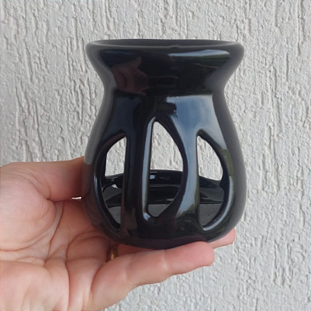 Difusor Rechaud/rechô Cerâmica Lua Para Óleos Essenciais e Wax Melts Preto