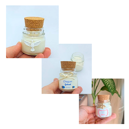 Mini Vela Aromática Lembrancinhas Personalizadas 40g 100% Natural a Base de Cera de Côco