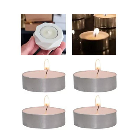 Kit com 4 Mini Vela para Aromatizador Rechaud sem aroma a base de cera de côco 13g cada