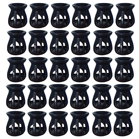 Kit 30un Difusor Rechaud/rechô Cerâmica Lua para Óleo Essencial e Wax Melts Preto