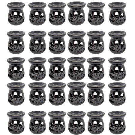 Kit 30 un Difusor Rechaud/rechô Cerâmica Flor para Óleo Essencial e Wax Melts Preto