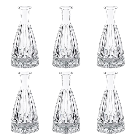 Kit 6 Vaso de Vidro Diamante 15cm Decorativo P/ Difusor de Ambientes E Arranjos De Flores