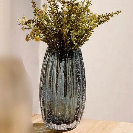 Vaso De Vidro Italy Tipo Murano Azul 17cmx12cm 220495 Lyor