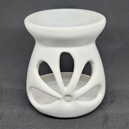 Difusor Rechaud/rechô Cerâmica Flor para Óleos Essenciais e Wax Melts Branco