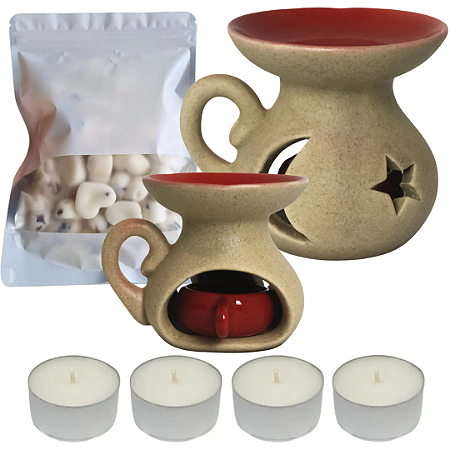 Kit Difusor Rechaud Com Panelinha R2 10cm + 12 Wax + 4 velinhas para Wax Melts e Ólieos Essenciais