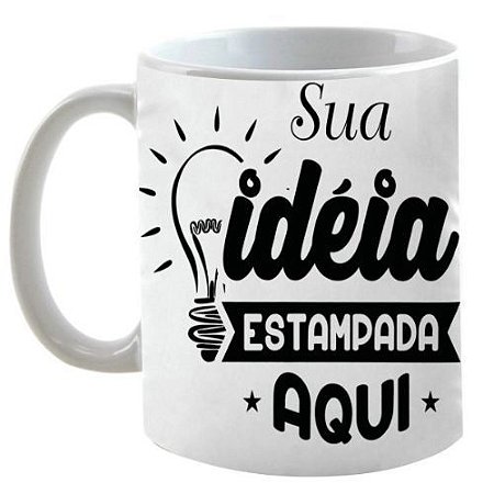 Caneca Porcelana Personalizada Sua Ideia Arte Logo Foto Aqui