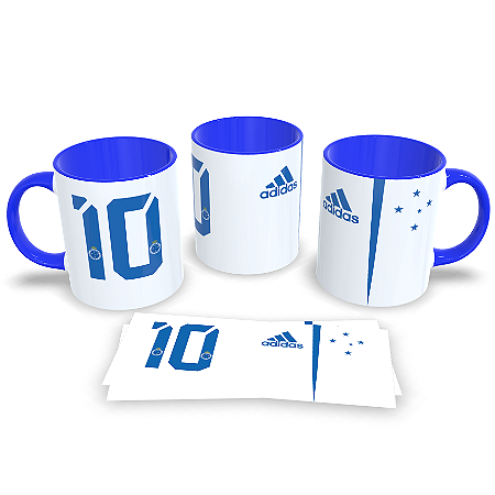 Caneca Cruzeiro Time Brasileiro Alça E Interno Azul
