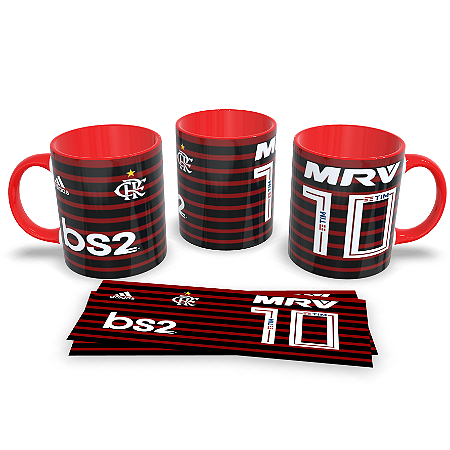 Caneca Flamengo Time Brasileiro Alça E Interno vermelho