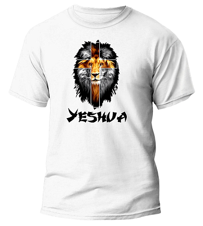 Camiseta Yeshua Leão Cruz Unissex Poliester Presentes