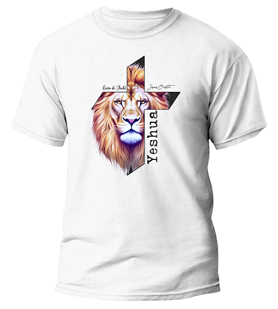 Camiseta Leão de Juda Jesus Cristo Yeshua Poliester Presente