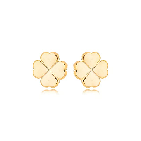 BRINCO TREVO LISO DELICADO - OURO