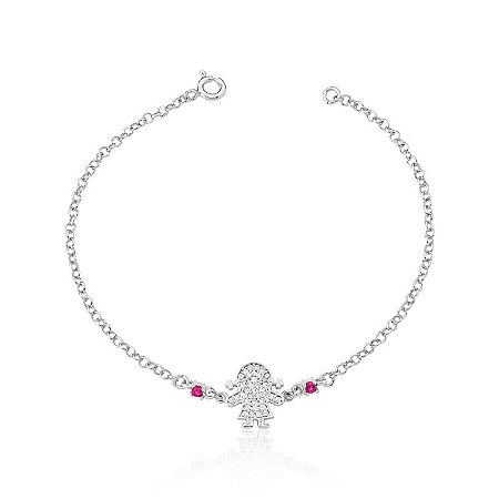 PULSEIRA  RUBI MENINA CRAVEJADO BRANCO