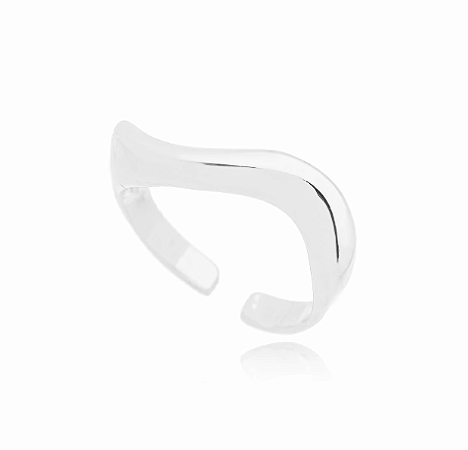 ANEL ONDULADO LISO AJUSTAVEL - RODIO BRANCO