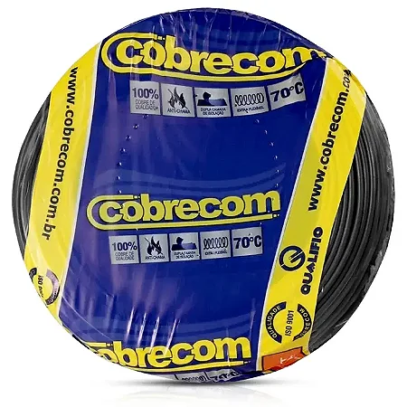 Cabo Flexivel 2,5mm Preto 750v Cobrecom - 25 Metros