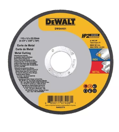 DISCO DE CORTE 115X1,0X22 DW84401 DEWALT