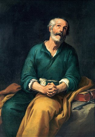 Quadro - São Pedro entre lagrimas - Bartolomé Estebán Murillo