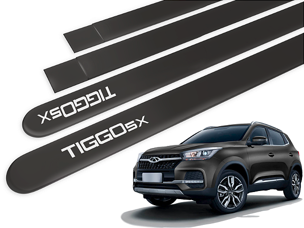 Jogo Friso Lateral Chery Tiggo 5X 19/.. Ponta Redonda com Grafia - Tiger