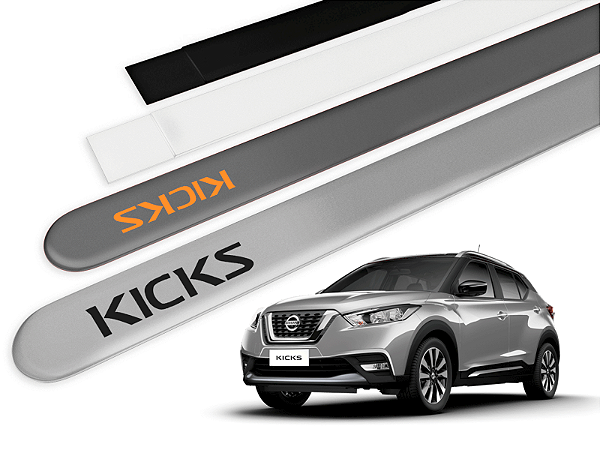 Jogo Friso Lateral Nissan Kicks 17/.. Ponta Redonda com Grafia - Tiger