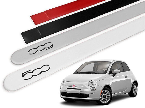 Jogo Friso Lateral Fiat 500 08/17 Ponta Redonda com Grafia - Tiger