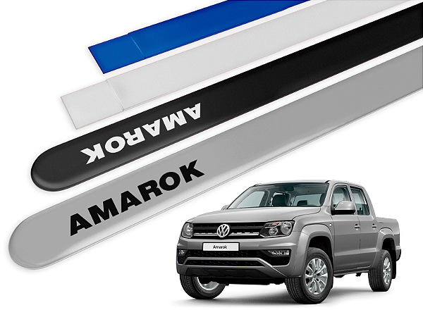 Jogo Friso Lateral Volkswagen Amarok CD 10/.. Ponta Redonda com Grafia - Tiger