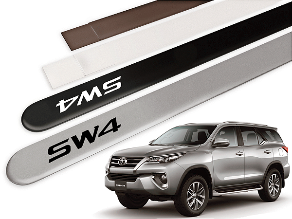 Jogo Friso Lateral Toyota Hilux SW4 06/.. Ponta Redonda com Grafia - Tiger