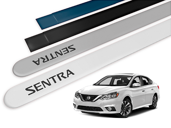 Jogo Friso Lateral Nissan Sentra 07/.. Ponta Redonda com Grafia - Tiger