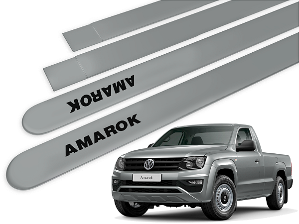 Jogo Friso Lateral Volkswagen Amarok CS 10/.. Ponta Redonda com Grafia - Tiger