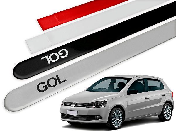 Jogo Friso Lateral Volkswagen Gol G6 G7 2P 13/.. Ponta Redonda com Grafia - Tiger