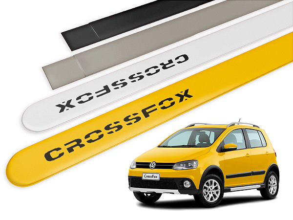 Jogo Friso Lateral Volkswagen CrossFox 15/18 Ponta Redonda com Grafia - Tiger