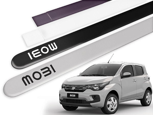 Jogo Friso Lateral Fiat Mobi 17/.. Ponta Redonda com Grafia - Tiger