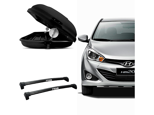 Bagageiro para HB20 15/19 Maleiro de Teto SportRack + Rack Fixação Porta Prime