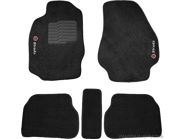 Tapete Carpete Fiat Strada Cabine Dupla G5 20/.. Preto Eloin 5 pçs - Ecotap
