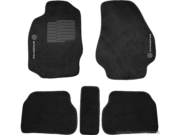 Tapete Carpete Volkswagen SpaceFox 06/09 Preto Eloin 5 pçs - Ecotap