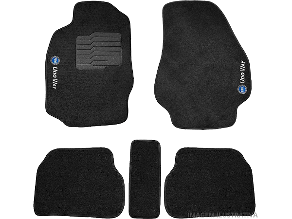 Tapete Carpete Fiat Uno Mille Way G1 09/13 Preto Eloin 5 pçs - Ecotap