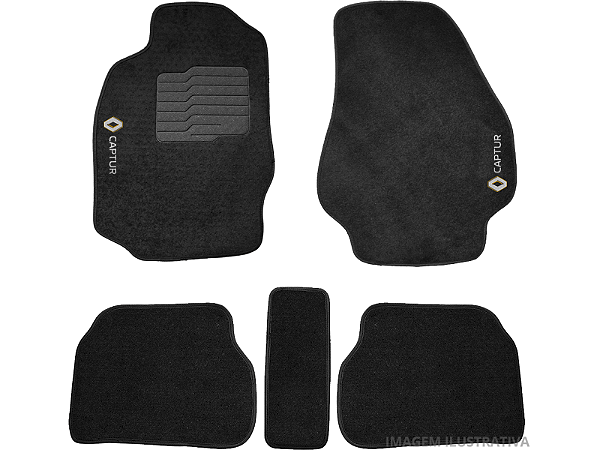Tapete Carpete Renault Captur 18/.. Preto Eloin 5 pçs - Ecotap