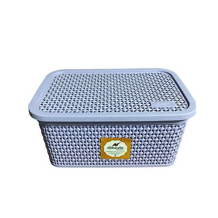 Caixa Rattan Cores Variadas 7,5 Litros com Tampa Rischioto